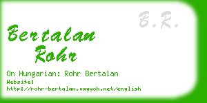 bertalan rohr business card